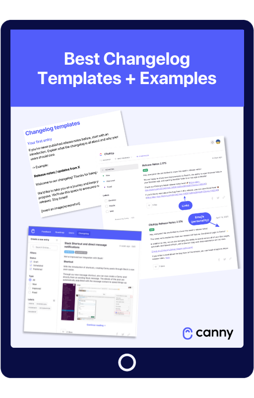 Best Changelog Templates + Examples tablet icon